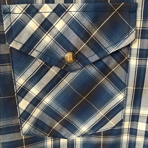 Pendleton Shirt Men’s M Navy Plaid Pearl Snap Frontier Long Sleeve Western NWT - Picture 4 of 14